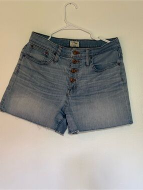 J. Crew Light Wash Denim High-Rise Button-Fly Shorts